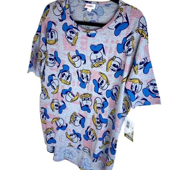 LuLaRoe Disney Collaboration Irma Tunic High Low Top Donald Duck Faces Print - Picture 2 of 10